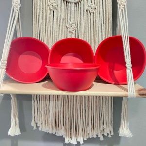 Tupperware Legacy Pinch Cereal Bowls Set of 4 Red 400ml New Sale !!!!